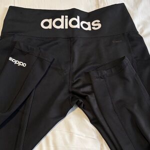 adidas Black Logo High-Waist Leggings